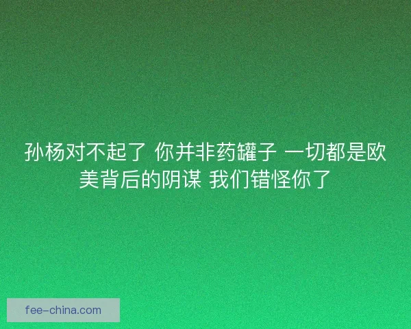 孙杨对不起了 你并非药罐子 一切都是欧美背后的阴谋 我们错怪你了