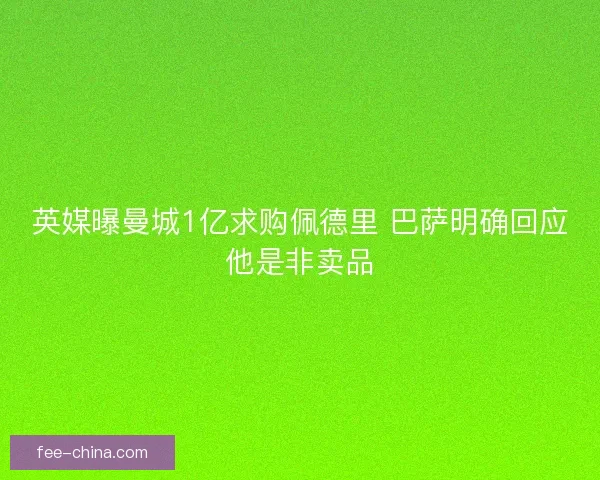 英媒曝曼城1亿求购佩德里 巴萨明确回应他是非卖品