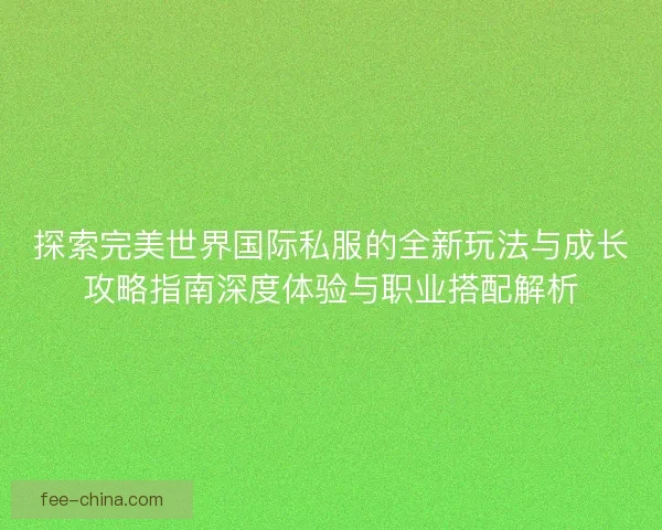 探索完美世界国际私服的全新玩法与成长攻略指南深度体验与职业搭配解析