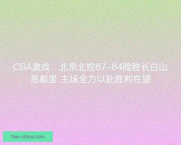 CBA激战：北京北控87-84险胜长白山恩都里 主场全力以赴胜利在望