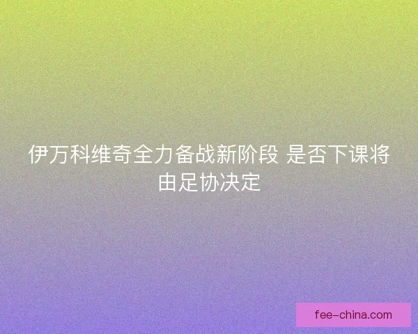 伊万科维奇全力备战新阶段 是否下课将由足协决定
