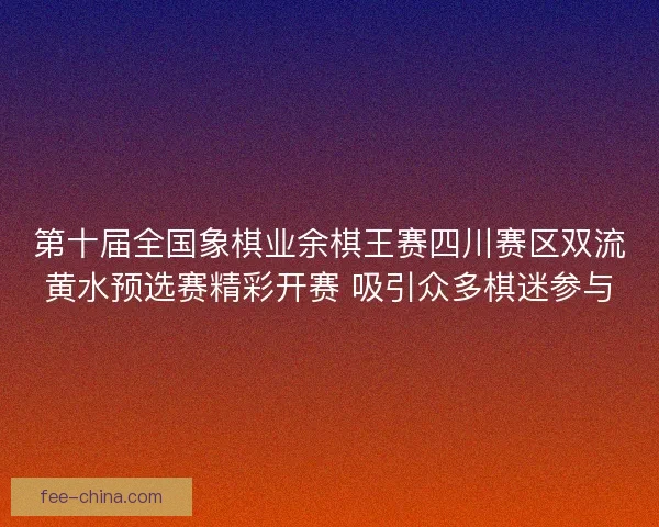 第十届全国象棋业余棋王赛四川赛区双流黄水预选赛精彩开赛 吸引众多棋迷参与