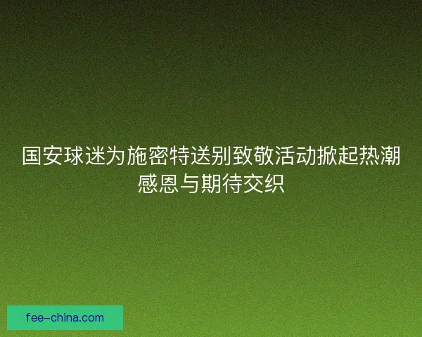 国安球迷为施密特送别致敬活动掀起热潮感恩与期待交织